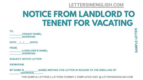 landlord  tenant notice  vacate letter tenant notice  vacate