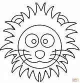 Lion Head Coloring Cartoon Lions Pages Drawing Face Printable Simple Getdrawings Supercoloring Categories sketch template
