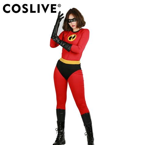 Coslive The Incredibles 2 Cosplay Elastigirl Fullbody Suit Terylene