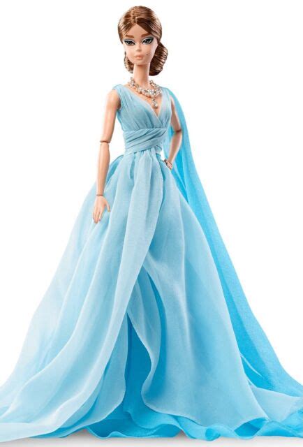 mattel barbie collector bfmc silkstone blue chiffon ball gown doll ebay