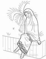 Hijab Hijabi Muslim Barbie Mewarnai Islamic sketch template