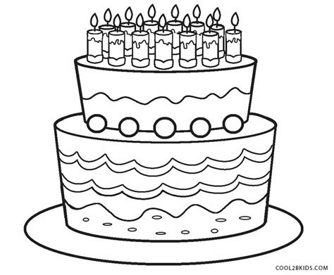printable birthday cake coloring pages  kids