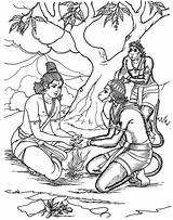 Coloring Ramayana Pages Ram Story Hanuman Drawings Rama Sketch Friendship Shri Lord Strength Secret Behind Sugriva Sketches Templates Template History sketch template