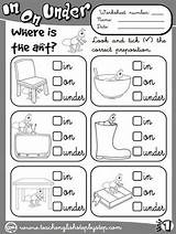 Worksheets Kindergarten Preposition Prepositions Place Worksheet Under Kids English Teaching Esl sketch template