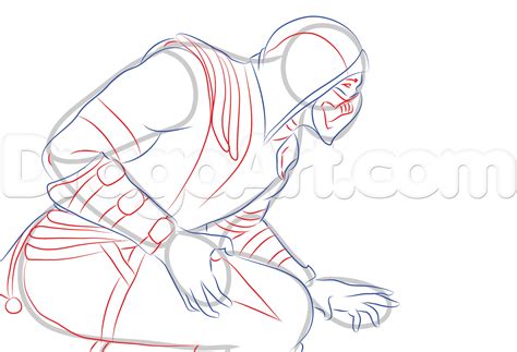 How To Draw Scorpion From Mortal Kombat X Step By Step