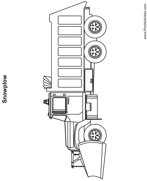 snow plow added tube plow  cotton ball snow truck coloring pages