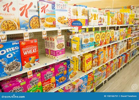 cereal aisle   grocery store editorial photo image  product grain