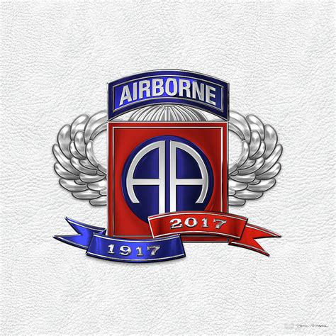 airborne division  anniversary insignia  white leather digital art  serge