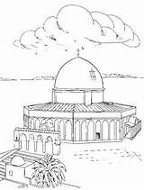 Aqsa Masjid Mewarnai Gambar Coloring Ramadan Palestine sketch template