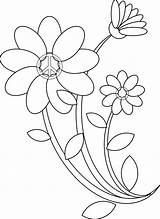 Flower Drawings Line Flowers Drawing Clip Clipart Coloring Peace Draw Sign Cliparts Symbol Pages Floral Designs Book Patterns Library Use sketch template