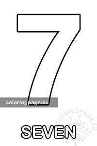 number  outline coloring page
