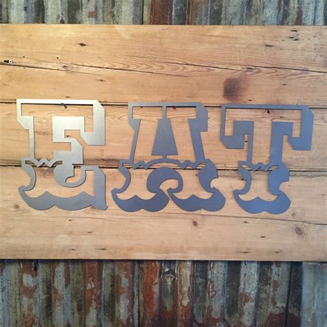 carnival style metal lettering letters sign  bobos beard company