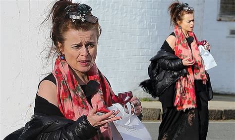 helena bonham carter cuts a casual figure as she enjoys a day off from