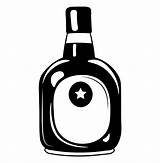 Alkohol Rum Flasche Brandy Alcoholic Cognac sketch template
