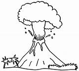 Volcano Coloring Eruption Dangerous Netart sketch template