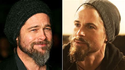brad pitt and rob lowe both go for the weird beard look mirror online