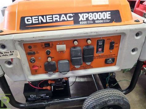 Generac Xp8000e Generator 8000 Watt Gas Engine Roller Auctions