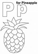 Pineapple Coloring Pages Printable Kids Letter Worksheets Alphabet Color Handwriting Practice Preschool Parentune Visit Books Learning sketch template