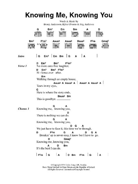 knowing me knowing you by abba guitar chords lyrics guitar instructor