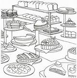 Coloring Bakery Gastronomie Merendeira Artesanato Folhas Branco Alimentação Madeira Coloração Dibujos Lim Dover sketch template