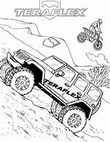 Off Road Jeep Coloring Pages Truck Offroad Car Printable Kids Bumpers Cars Drawing Colouring Monster Trucks Teraflex Pickup Sheets Jeeps sketch template