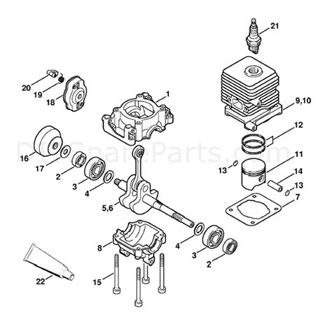 stihl fs  brushcutter fs  parts diagram crankcase cylinder