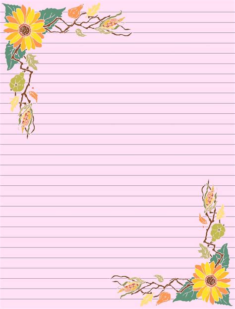 printable lined paper  decorative borders printable templates
