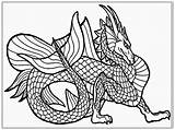 Coloring Dragon Pages Adult Adults Line Kids sketch template