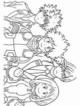 Academia Hero Pages Coloring Kids Printable sketch template