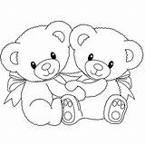 Teddy Bear Coloring Pages Two Little Valentine Heart Kids Drawing Color Print Tatty Getcolorings Amazing Printable Size Getdrawings sketch template