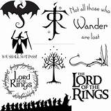 Lord Rings Tattoo Lotr Hobbit Etsy Decal Tolkien Tattoos Ring Silhouette Anillos Senhor Cricut Señor Los Ringe Svg Drawings El sketch template