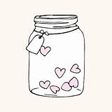 Doodle Bocal Heart Canning sketch template