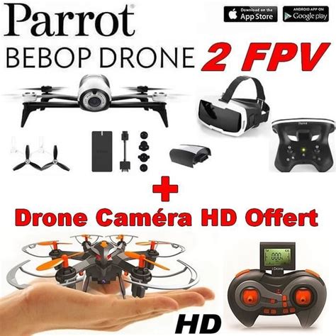 pack parrot bebop  fpv mini drone hexacoptere camera hd offert cdiscount jeux jouets