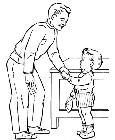 shaking daddys hand  love dad coloring pages coloring sky