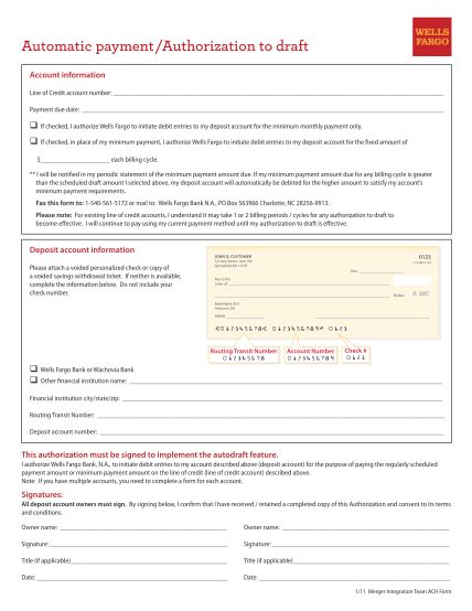 ach authorization form template   edit  print