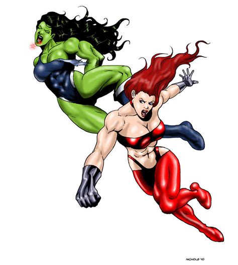 red punches she hulk superhero catfights female wrestling and combat pictures sorted by