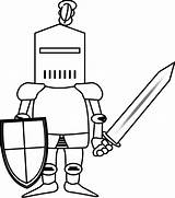 Knight Clipart Coloring Line sketch template