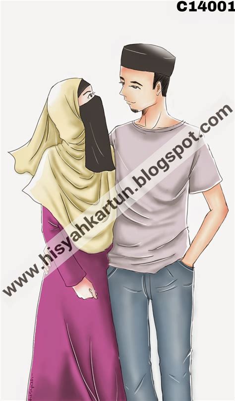 Get Gambar Kartun Muslimah Couple Romantis  Gambarkartun