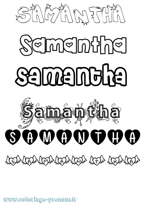 coloriage du prenom samantha  imprimer ou telecharger facilement