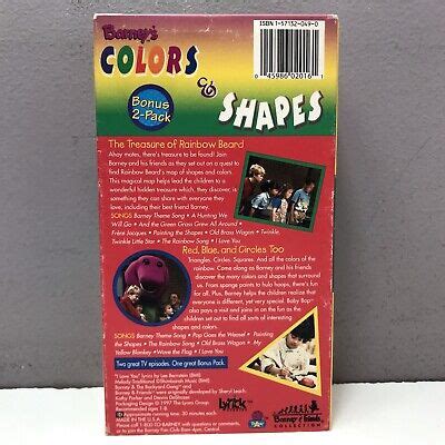 barney colors shapes sing  bonus  pack vhs video tapes set blue rainbow  picclick