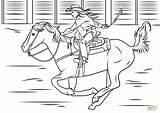 Cowgirl Barrel Caballo Montada Dibujo Horses Rodeo Cowboy Horseback Supercoloring Bronco Cavallo Animal sketch template