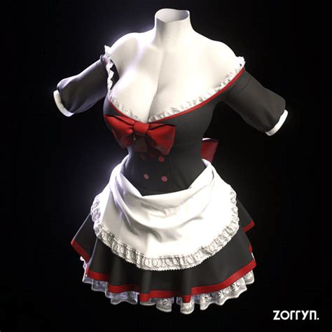 Maid Outfit 3d Model By Zorryn On Deviantart