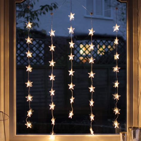 lightsfun   set deal  indoor star curtain light   warm white leds  clear cable