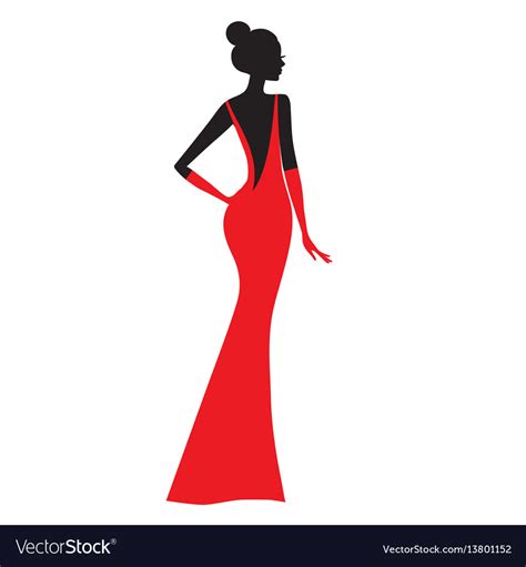 fashion model silhouette of beautiful woman in vector image