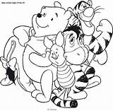 Winnie Pooh Coloring Pages Coloriage Imprimer Disney Ourson Et Colouring Ses Sheets Bear Amis Cartoon Le Visit sketch template