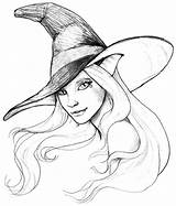 Coloring Halloween Pages Witch Drawings Witches Printable Drawing Easy Sketches Pencil Choose Board sketch template