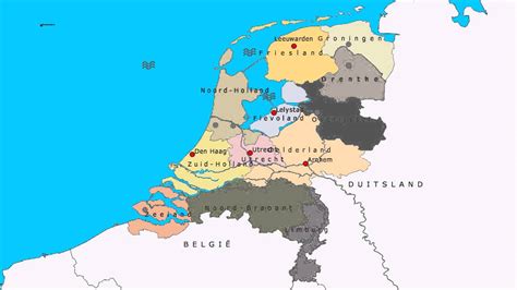 kaart nederland provincies hoofdsteden kaart