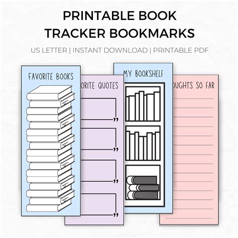 printable book tracker bookmark bookshelf tracker bookmark etsy espana
