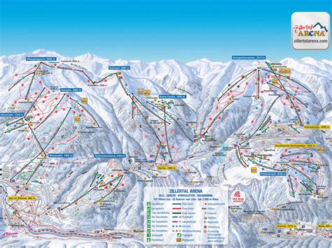 ski map zillertal arena austria