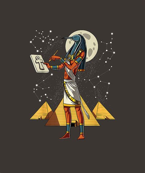 Thoth Egyptian God Ancient Egyptian Pyramids Ankh Symbol T Shirt
